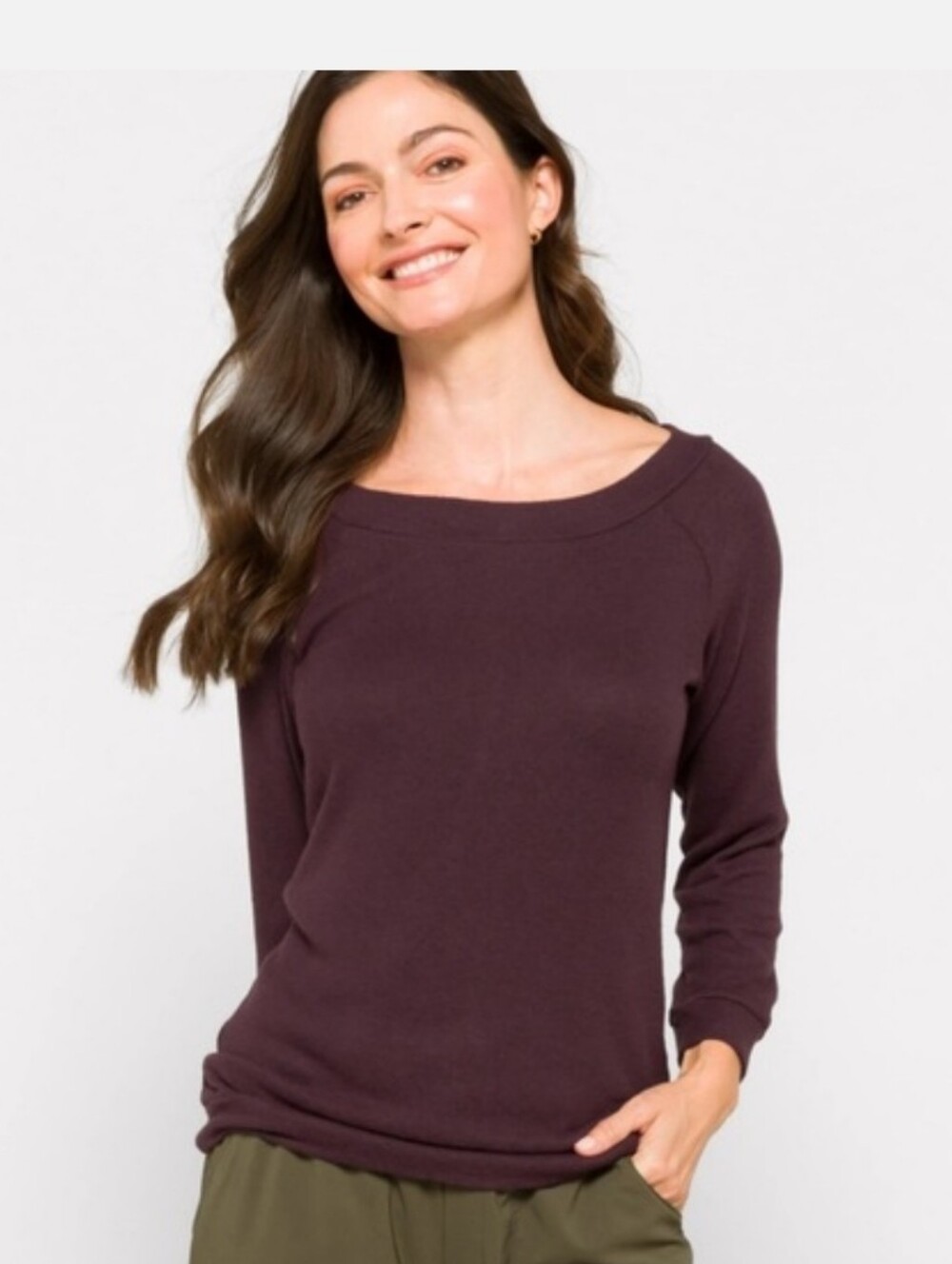 Market & Spruce Scoop-Neck Sweater in Plum